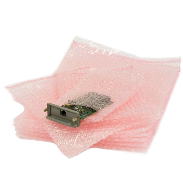ANTI STATIC BUBBLE FILM POUCHES WITH 30MM SELF SEAL LIP 100 X 135MM
