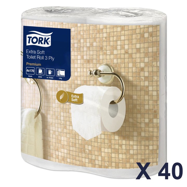 TORK CONVENTIONAL TOILET ROLL PREMIUM 3 PLY T4