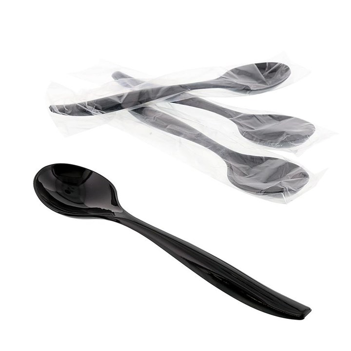 INDIVIDUALLY PACKED DELUXE BLACK SPOONS
