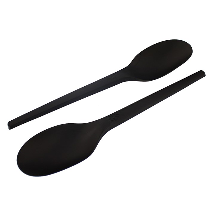 LEAF CPLA COMPOSTABLE DISPOSABLE SPOONS BLACK