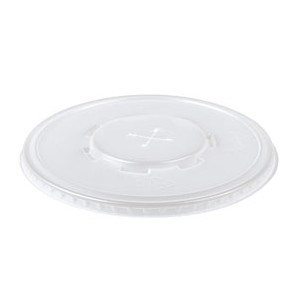 12OZ CLEAR FLAT LID WITH A HOLE