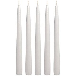 10 INCH WHITE TAPERED TABLE TOP CANDLES