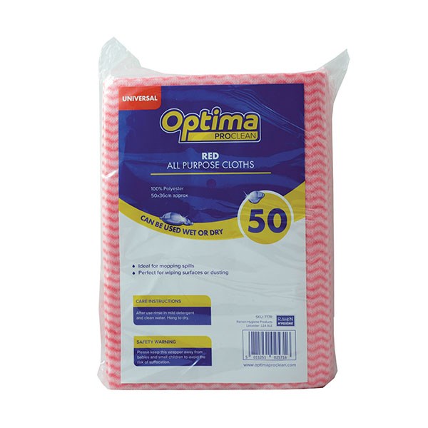 OPTIMA PROCLEAN UNIVERSAL CLOTHS RED
