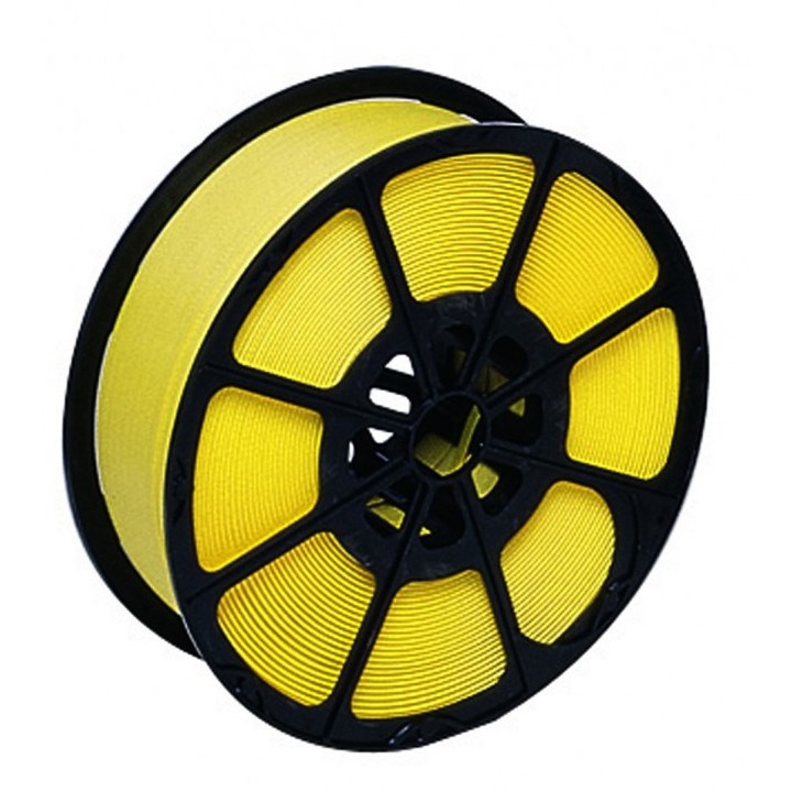 YELLOW HAND STRAPPING 12MM X .80MM X 1000M ON PLASTIC CORES