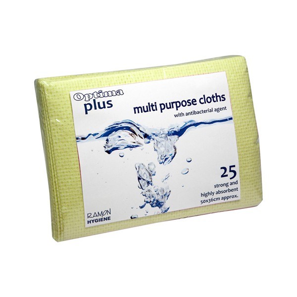 YELLOW OPTIMA PLUS SUPER ABSORBENT ANTI-BACTERIAL CLOTHS