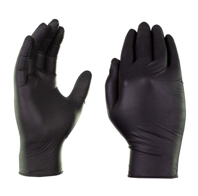 Black Nitrile Large Glove Powder Free Single Chlorinated Non-sterile 1000