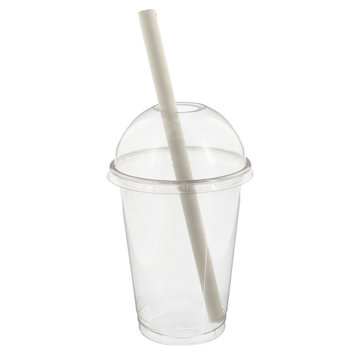 LEAF WHITE COMPOSTABLE PAPER STRAWS 210 X 10MM