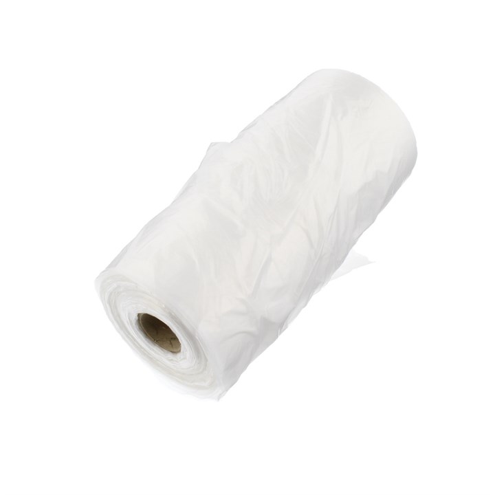 CLEAR PLASTIC BAG WITH HANDLE ON ROLL 415 X 200MM 8MU
