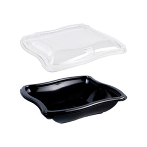 750ML CLEAR WAVE STYLE SALAD BOWL & LID