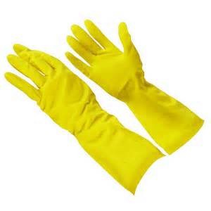 YELLOW HOUSEHOLD RUBBER GLOVES LARGE
