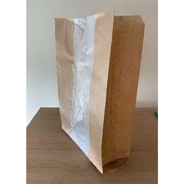 Leafware Brown Kraft Bag with Glassine Window - Bread / Fruit & Veg