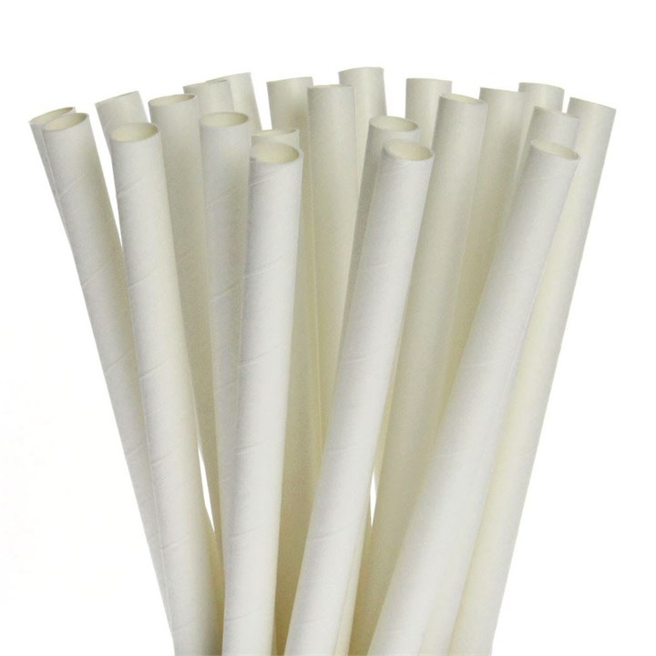 LEAFWARE WHITE COMPOSTABLE PAPER STRAW 
