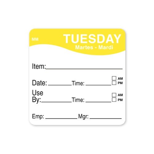 51MM REMOVABLE TUESDAY SQUARE LABEL 1100352