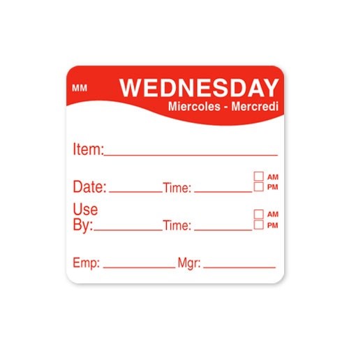 51MM REMOVABLE WEDNESDAY SQUARE LABEL 1100353