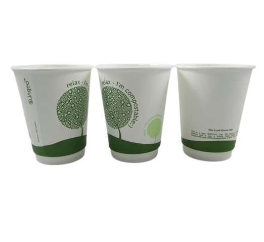 LEAFWARE 12OZ DOUBLE WALL COMPOSTABLE CUP PTD