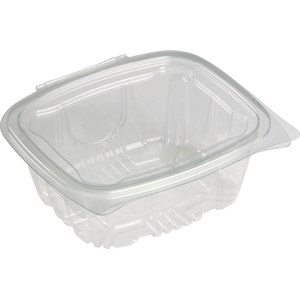 SMALL CLEAR PLASTIC HINGED SALAD CONTAINER