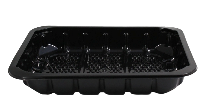 S4-35 black unpadded RPET-PE tray 220x170x35mm