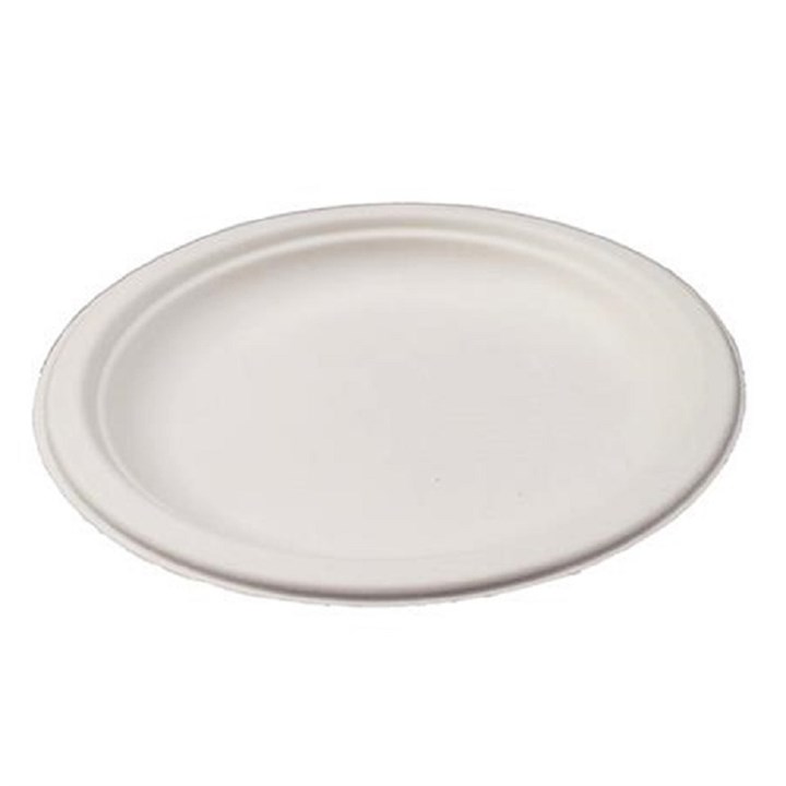 Leafware Bagasse White Round Plate