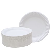 9 INCH DISPOSABLE WHITE PAPER PLATES