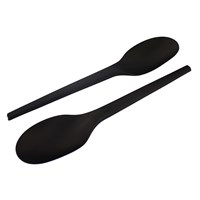 LEAF CPLA COMPOSTABLE DISPOSABLE SPOONS BLACK