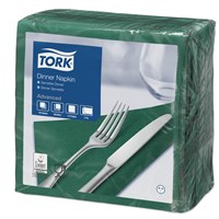 TORK DARK GREEN DINNER NAPKIN 4 FOLD 2PLY 39 X 39CM