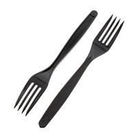 OLYMPIA BLACK DISPOSABLE PLASTIC FORKS
