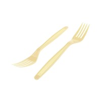 CHAMPAGNE DISPOSABLE PLASTIC FORKS