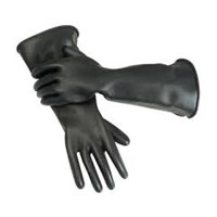 LARGE RUBBER GAUNTLET GLOVES FOR CHEMICAL USE