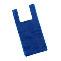 BLUE PLASTIC CARRIER BAG 300150 X 580MM 16MU