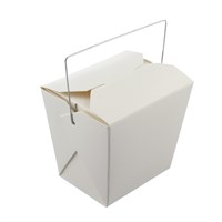 16OZ WHITE KRAFT PAPER RICE PAIL BOX WITH WIRE HANDLE