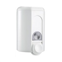 WHITE WALL MOUNTED HAND SOAP DISPENSER WITH LOCK 1.1 LITRE