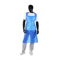 DISPOSABLE BLUE PLASTIC APRONS ON A ROLL