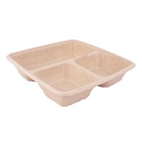 SQUARE PULP CONTAINER 3 COMPARTMENTS