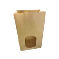 BROWN KRAFT PAPER BAG WITH WINDOW 6 X 4 X 10 INCH
