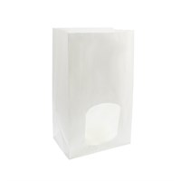 WHITE KRAFT PAPER BAG WITH WINDOW 6 X 4 X 10 INCH