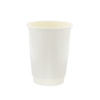 8OZ WHITE DOUBLE WALL DISPOSABLE COFFEE CUPS