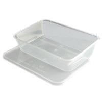 OLYMPIA 500CC PLASTIC TAKEAWAY CONTAINER WITH LID
