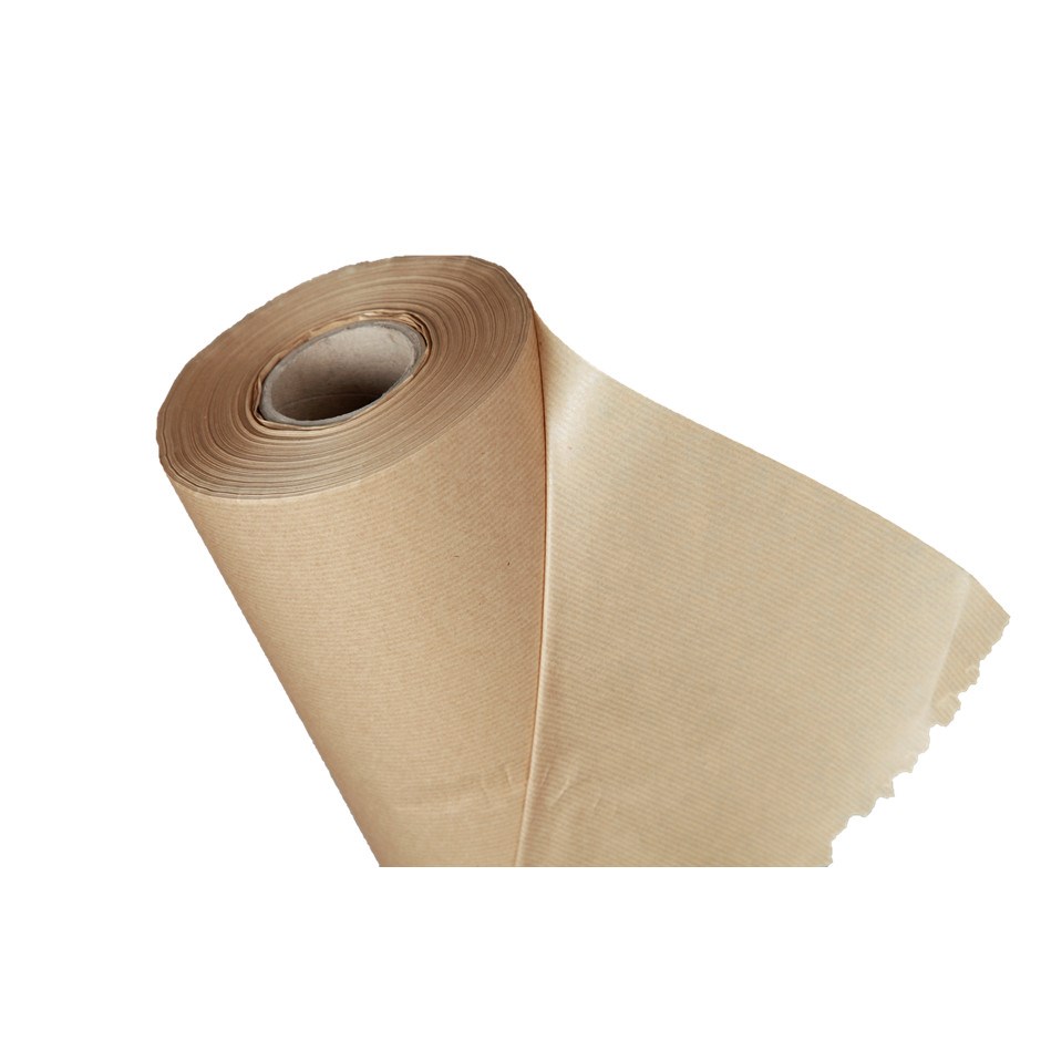 Pure Kraft MG Ribbed Brown Wrapping Paper Roll Very Strong 90gsm