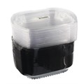 36OZ BLACK 1 COMPARTMENT MICROWAVABLE PLASTIC FOOD TRAY CONTAINER  LIDAlternative Image1