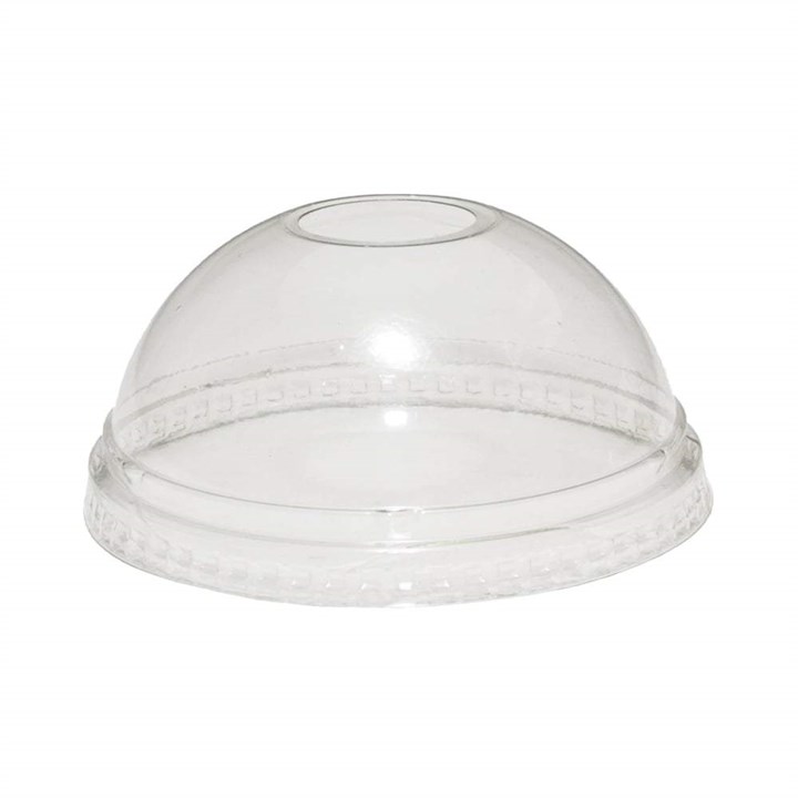 CLEAR DOME SMOOTHIE CUP LIDS WITH HOLE - FITS 12 AND 16OZ CUPS 
