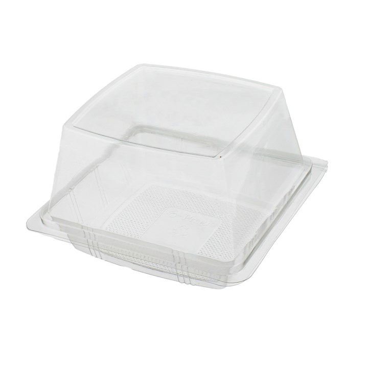 DEEP SINGLE CRUSTY ROLL BAGEL CLEAR PLASTIC CONTAINER WITH HINGED LID