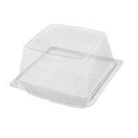 DEEP SINGLE CRUSTY ROLL BAGEL CLEAR PLASTIC CONTAINER WITH HINGED LID