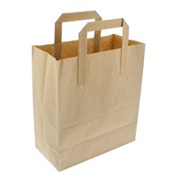 BROWN PAPER CARRIER BAG 7X11X9IN OUTER HANDLES