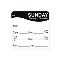 51MM REMOVABLE SUNDAY SQUARE LABEL