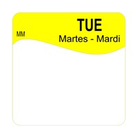 25MM REMOVABLE TUESDAY SQUARE LABEL